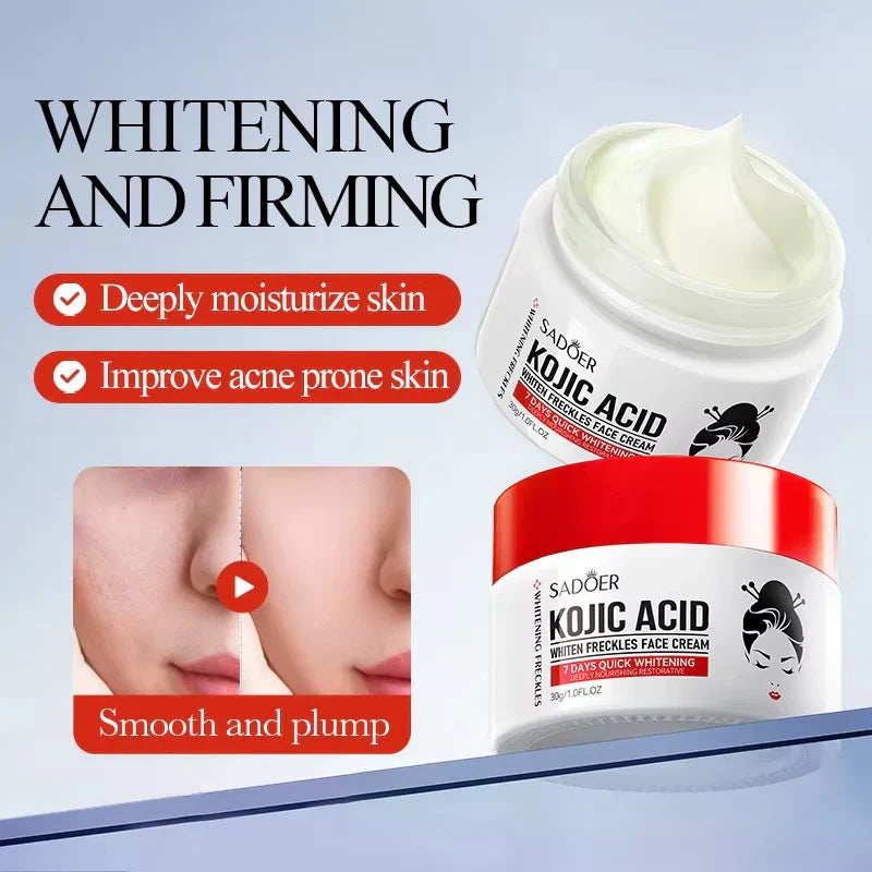 1/2pcs SADOER Kojic Acid Face Cream Moisturizing.