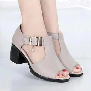 Strap Cool Beach High Heel Peep-toe Casual Outside Bling Sandals