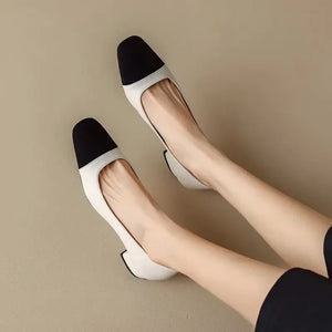 New Leather Women's Heeled Single Shoes Sandals Thick Heel