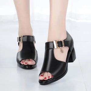 Strap Cool Beach High Heel Peep-toe Casual Outside Bling Sandals
