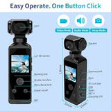 4K 1.3" Screen Action Camera Pocket Cam