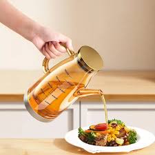 600/800/1000ml Oil Bottle Kitchen Glass Oil Pot