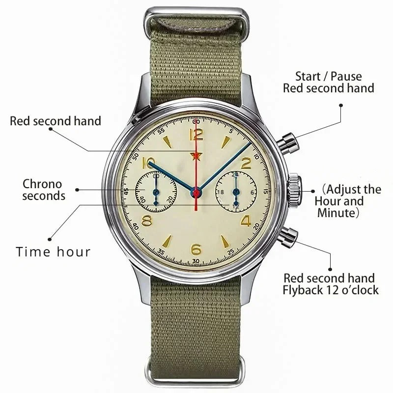 Men's watches 1963 pilot automatic watch 42mm waterproof